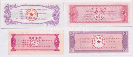 Kína ~1970-1980. 4db klf rizsjegy(?) T:I,I-
China ~1970-1980. 4pcs of diff rice coupons (?) C:UNC,A...