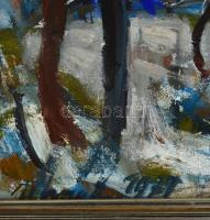 Uhrig Zsigmond (1919-1993): Erdő, olaj, vászon, jelzett, fa keretben, 60×80 cm