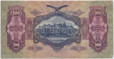 1930. 100P hamis "NEM, NEM, SOHA!" felülbélyegzéssel (fake overprint) T:III,III-