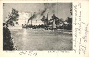 Siófok, Sió csatorna kikötővel és gőzhajóval. Balaton vidéke