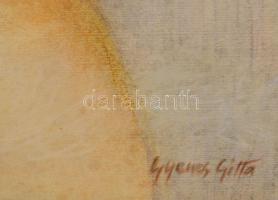 Gyenes jelzéssel: Női akt háttal, pasztell, papír, üvegezett fa keretben, 49×39 cm