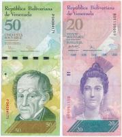 Venezuela 2007. 20B + 2011. 50B T:III Venezuela 2007. 20 Bolivares + 2011. 50 Bolivares C:F
