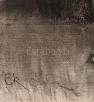 Ék jelzéssel: Férfi akt háttal, szén, papír, 65×50 cm