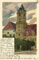 12 db régi Raoul Frank litho városképes művészlap jó állapotban: Pozsony, Trieszt, Zágráb, Fiume, Po...