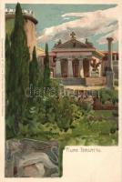 12 db régi Raoul Frank litho városképes művészlap jó állapotban: Pozsony, Trieszt, Zágráb, Fiume, Po...