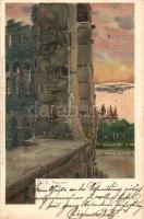 12 db régi Raoul Frank litho városképes művészlap jó állapotban: Pozsony, Trieszt, Zágráb, Fiume, Po...