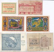 6db-os vegyes szükségpénz és kupon tétel, közte Franciaország, Németország és Portugália T:II-III- 6pcs of various necessity notes and coupons, including France, Germany and Portugal C:XF-VG