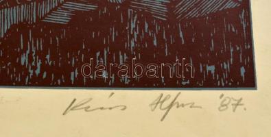 Olvashatatlan jelzéssel: Szövetdarabok. Szitanyomat, papír, 35×21 cm