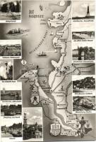 11 db modern európai térkép motívumlap / 11 modern European map motive cards