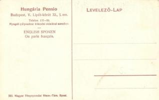 Budapest XIII. Hungária Pensio, belső. Lipót körút 32. (ma Szent István körút)