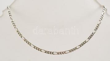 Ezüst(Ag) figaro karkötő, jelzett, h: 18,5 cm, nettó: 1,4 g