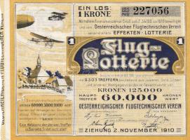 Ausztria / Österreich 1910. Repülős sorsjegy / Fluglotterie