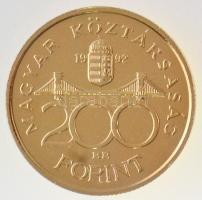 1992. 200Ft Ag "MNB" aranyozott T:2