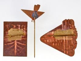 1964-1968. 3db klf "BESZ (Budapesti Evezős Szövetség)" zománcozott jelvény és kitűző T:1-,...