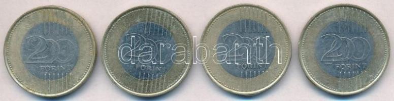 2009- 200Ft (4x) hátoldalán festett multicolor "Hagyomány és ünnep - Nemzeti vágta, Advent, Esk...