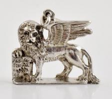 Ezüst(Ag) velencei oroszlán függő, jelzett, 2,8x2,6 cm, nettó: 10,6 g