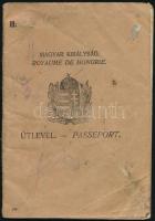 1925-1927 Magyar Királyság fényképes útlevele Várady Albert (1870-?) gyárigazgató, a m. kir. varasdi...