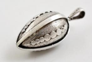 Ezüst(Ag) tojás függő, jelzett, 3,8x1,7 cm, nettó: 11 g