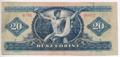 1949. 20Ft jobbra tolódott nyomat, vágáshiba(?) T:III 
Adamo F10