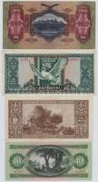 1930. 100P + 1946. 10.000.000P + 1.000.000MP + 1969. 10Ft mindegyik felülbélyegzéssel 2-2 numizmatik...