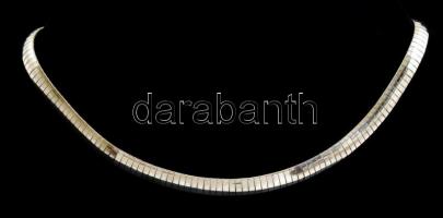 Ezüst(Ag) masszív széles kígyó nyaklánc, jelzett, h: 41 cm, nettó: 24,7 g