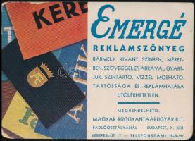 cca 1940 Emergé reklámszőnyeg reklámlap