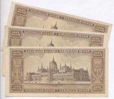 1946. 100.000.000P (3x) közte 2db sorszámkövető és 1db közeli sorszám T:II,II-