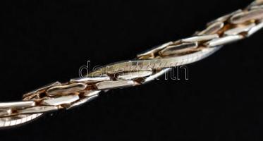 Ezüst(Ag) háromszálas csavart nyaklánc, jelzett, h: 40 cm, nettó: 13,3 g