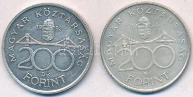 1992-1994. 200Ft Ag "MNB/Deák" (2x) T:2 ph