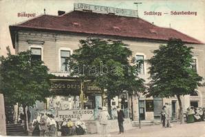 Budapest XII. Svábhegy, Löwenstein A. sütőháza, Hegedűs Dezső cukrászda és buffet (büfé), borbély és fodrász üzlet. Hegedűs Dezső saját kiadása (Rb)