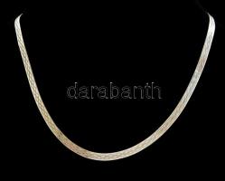 Ezüst(Ag) lapos kígyó nyaklánc, jelzett, h: 42 cm, nettó: 8,9 g
