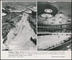 cca 1960-1970 Síelők, 2 db MTI-kép, feliratozva, 24×18 cm