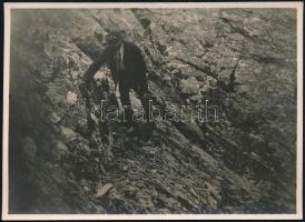 cca 1910 Fogarasi-havasok, Erdélyi Mór felvétele, hátulján feliratozva, pecséttel jelzett, 11,5×16 cm / cca 1910 Munţii Făgăraş, vintage photo, with notes on its back, 11,5×16 cm