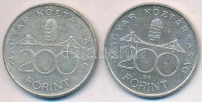 1994. 200Ft Ag "Deák" (2x) T:2 ph