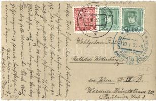 1936 Modor, Modra; utcakép templommal, M. Pridala üzlete / street view with church and shop. photo +...