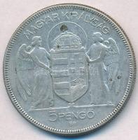 1930. 5P Ag "Horthy jobbra" T:3 
Adamo P8