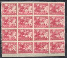 Románia kb 1930 Árvíz segélybélyeg 32db-os ívdarab
