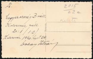 1940 Kolozsvár, Magyarország B válogatott és Kolozsvár válogatott közös képe, fotólap feliratozva, 8...