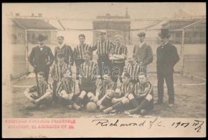 1901 Az angol Richmond FC Budapesten, fotólap, 9x14 cm