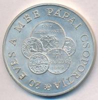 1990. 20 éves a MÉE Pápai Csoportja / Pápa 1970-1990 jelzett Ag emlékérem (36,07g/0.835/42,5mm) T:1 kis patina