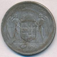 1930. 5P Ag "Horthy jobbra" T:3 ph., patina
Adamo P8
