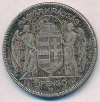 1930. 5P Ag "Horthy jobbra" T:3 ph., patina
Adamo P8