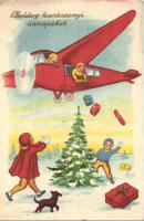 6 db RÉGI gyerek motívumlap közlekedési eszközökkel / 6 pre-1945 children motive postcards with mean...