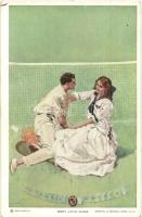 2 db RÉGI teniszes motívumlap / 2 pre-1945 tennis motive postcards