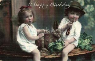 5 db RÉGI pipás motívumlap / 5 pre-1945 motive postcards with piping people