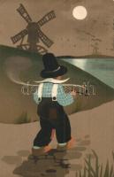 19 db RÉGI gyerek művész motívumlap / 19 pre-1945 children art motive postcards