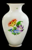 Herendi virág mintás váza, kézzel festett, hibátlan, jelzett, m: 23 cm