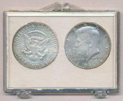 Amerikai Egyesült Államok 1964-1964D 1/2$ Ag "Kennedy" (2xklf) plasztik tokban T:1-
USA 1...