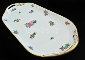 Herendi Eton mintás apró süteményes készlet, kézzel festett, jelzett, hibátlan, d:16,5 cm ( 6×), 36,...