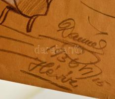 Olvashatatlan jelzéssel: 3 db karikatúra, vegyes technika, papír, különböző méretben